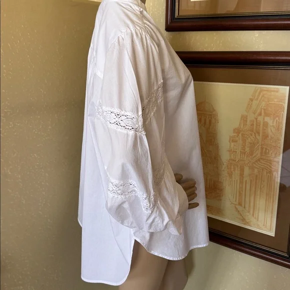 Lane Bryant Women’s White Summer Tunic Shirt sz 18 20 - Picture 7 of 8